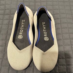 Rothy's Women's Cream and Blue Flats